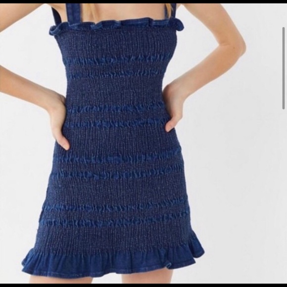 Urban outfitters denim ruched mini dress. Sophia scrunch dress - Picture 3 of 6
